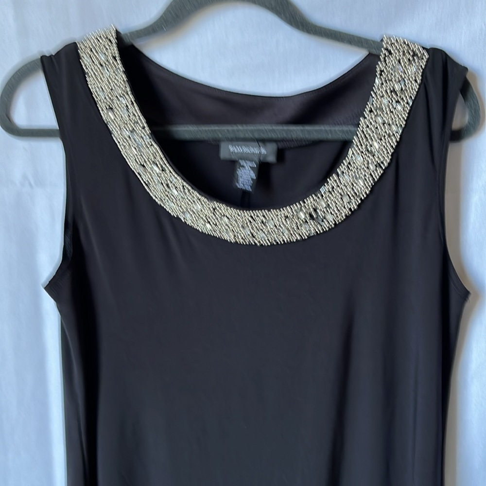 R&M Richards Black Beaded Neck Sleeveless Cocktail Dress Party Dress 10 - Picture 7 of 10